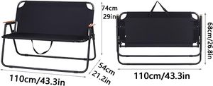 Chaise de camping double portable compacte en métal pour l'extérieur, vente en gros - Product Image 2