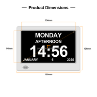 Horloge de démence pour personnes âgées, horloge numérique 7 "avec date et jour de la semaine, DST automatique, horloge de calendrier non abrégé, vente en gros bon marché