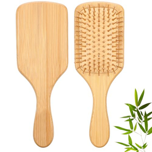 Nouvelle conception 2026 – Brosse à cheveux en bois de bambou personnalisable avec logo, directement de l'usine, pour femmes, démêlante, type paddle, pour extensions capillaires, usage professionnel en salon - Product Image 4