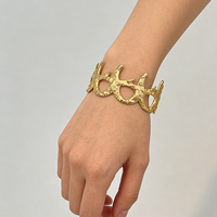 Bracelet en acier inoxydable plaqué or 18 carats, inaltérable, minimaliste et tendance, motif étoile de mer, bijou pour femme, cadeau