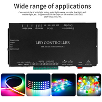 Controlador Maestro TK8 DMX512 de 8 Canales y 8192 Píxeles, Tira de LED Digital Programable, Controlador de LED Activado por Música para Escenarios