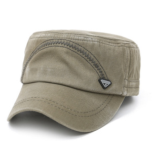 <b>Flat</b> Cap Canvas Men's Outdoor Sun <b>Hat</b> Spring Autumn Windproof Sunshade Adjustable Fit - Product Image 2