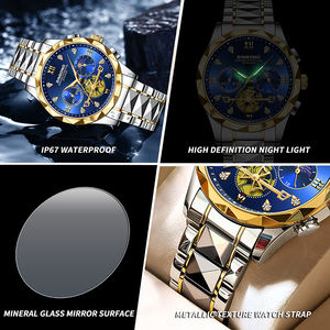 Montre à quartz multifonctionnelle Binbond 1236 nouvelle série, chronographe six aiguilles, tendance, élégante, pour homme, en acier inoxydable. - Product Image 6