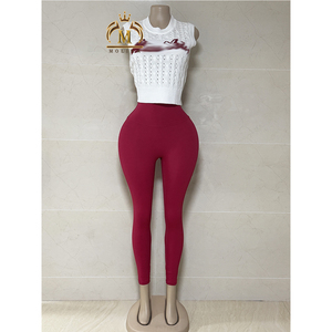 Conjunto de 2 piezas a juego para mujer, camisa corta de punto, Top y pantalones cortos, ropa de calle informal, conjunto de dos piezas para mujer - Product Image 6