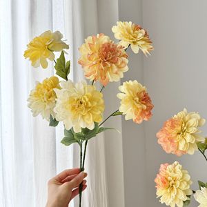 Fleur artificielle en soie Yasunobu, dahlia, branche unique, décoration de mariage et de maison - Product Image 4