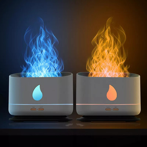 Unique 2025 Huiles Essentielles Parfum Brume Ultrasonique Led Simulation 3D Bleu Feu Flamme Effet Humidificateurs D'air Diffuseurs D'arôme - Product Image 1