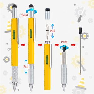 Stylo multifonction 6-en-1 personnalisé avec règle, tournevis, stylo à bille en métal multifonctionnel, gadget cadeau pour hommes, pères et maris - Product Image 3