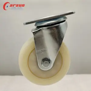 Medium Duty Castors Nylon Swivel Caster Wheels Without Brake 4/5/6 Inch White 4mm Swivel Swivel Rigid Pu Nylon Hub Wheel 8.5mm