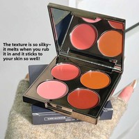 Palette de blush quatre couleurs HERORANGE Soft-Light Illuminating, pigmentée naturellement, maquillage nude prêt à l'emploi, crème mate pour femmes