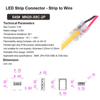 Konektor LED Tape Grosir 12V 24V 3.5A Strip ke Kabel PCB ke PCB IP20 Konektor Strip LED untuk Lampu Strip SMD COB 8MM 2pin