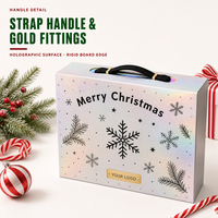 Boîte cadeau rigide portable personnalisée avec poignée de transport, sangle tressée et accessoires métalliques dorés pour l'emballage de gâteaux de lune et de thé, vente en gros OEM