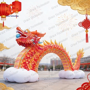 Drago Gonfiabile Gigante da Esterno per Capodanno, Drago Dorato Sospeso per Decorazioni di Centri Commerciali e Piazze per il Festival di Primavera - Product Image 5