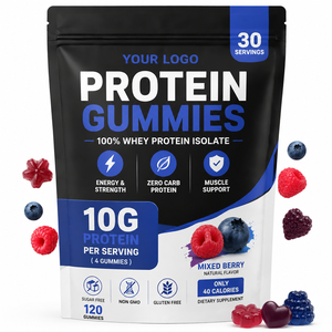 Gomitas de Proteína de Suero de Leche Aislada Sin Azúcar y Sin Carbohidratos para el Crecimiento Muscular, Marca Privada OEM, para Fitness y Fisicoculturismo - Product Image 1