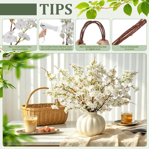 Fiori Artificiali di Alta Qualità con Steli Bianchi per Rosh Hashanah, Giorno del Ringraziamento, Dussehra, Vijayadashami, Natale, Yule, Noel, Chrimbo - Product Image 3