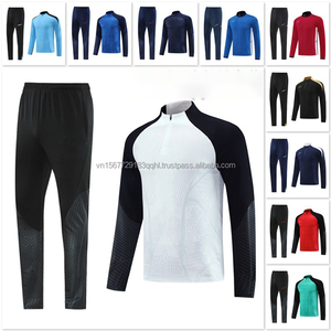 ชุดเสื้อผ้ากีฬาฟุตบอลแบบซิปครึ่งตัว ระบายอากาศ ป้องกันรังสียูวี แห้งเร็ว พิมพ์ลาย สำหรับฤดูหนาว แขนยาว กางเกงขายาว  แบบ unisex  ปรับแต่งได้ - Product Image 3