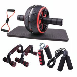 Set Combinado <span class=keywords><strong>de</strong></span> 7 Piezas para Ejercicio <span class=keywords><strong>en</strong></span> <span class=keywords><strong>Casa</strong></span>: Rueda Abdominal F-06, Cuerda para Saltar y Soportes para Flexiones - Product Image 4