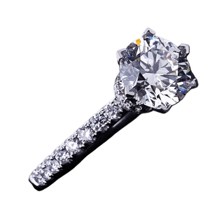 แหวนเพชรเม็ดใหญ่หกเม็ดแบบ Eternity Band หรูหราสำหรับขายส่ง แหวนเพชรแล็บโกรว์ 18K สำหรับใส่ทุกวัน OME - Product Image 3