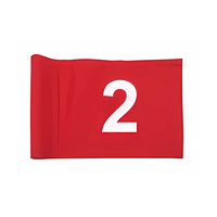 Ensemble de drapeaux de golf miniature pour putting green, numérotés de 1 à 3, 6*8 pouces, en nylon 420D rouge, avec tube en plastique pour l'entraînement en extérieur