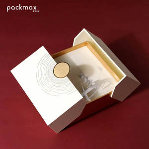 Caja de regalo de alta gama con tapa abatible, empaque de papel de doble apertura para cosméticos y productos para el cuidado de la piel, caja de color de alta gama. - Product Image 4