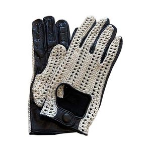 Gants de conduite souples en cuir véritable, à doigts entiers, couleur unie, pour la sécurité des mains, pour la conduite de voiture et de camion - Product Image 2