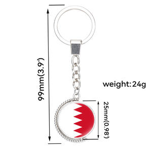 Porte-clés rotatif double face en acier inoxydable et verre, motif drapeau national du Maroc, <span class=keywords><strong>cadeau</strong></span> pour hommes et femmes - Product Image 3