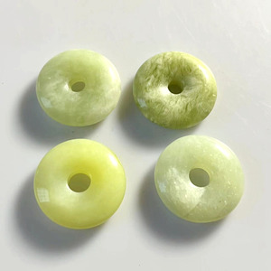 Lemon <strong>Jade</strong> Nature <strong>Stone</strong> Wholesale 25mm Bless With Safeness Donut Ancient Coins Handmade Bracelet Necklace Pendant Beads Jewelry - Product Image 5