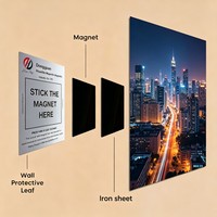 Kit de fixation murale magnétique pour feuilles protectrices, autocollants adhésifs en caoutchouc, cadres, feuilles magnétiques en aluminium pour sublimation pour affiches métalliques