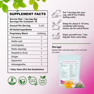 Té de Frambuesa para la Recuperación Posparto, Equilibrio Hormonal Femenino Después del Embarazo, Fabricante de Hierbas Chinas, Marca Privada Personalizada - Product Image 5