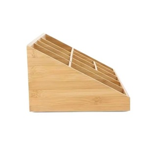 Caja de almacenamiento de especias de bambú para cocina, caja de almacenamiento de café y té para el hogar, organizador de bolsitas de té de madera maciza. - Product Image 4