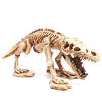 Décor de l'aquarium : Nouvelle maison cachée en résine écologique personnalisée en forme de crâne de dinosaure/lézard pour reptiles rampants