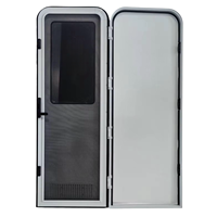 Porte d'entrée de caravane/camping-car MEIDI 622*1623mm en alliage d'aluminium avec verre acrylique et rideau occultant, taille personnalisée, verrouillage à 3 points