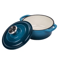 Marmites en fonte polie émaillée pour la cuisine à domicile ensemble d'ustensiles de cuisine casseroles soupe marmite avec couvercle