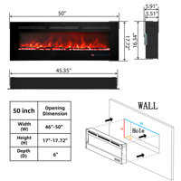 Luxstar 50 pouces cheminée électrique insert mural 120V cheminées intérieures chauffage pour usage domestique vente en gros