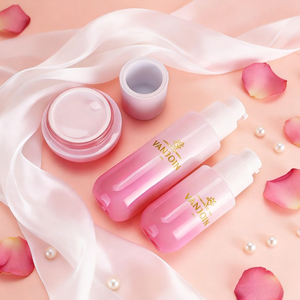 Juego de Botellas de Vidrio Rosa Degradado con Base Pesada al por Mayor, 30ml y 120ml, Botella Vacía para Lociones Cosméticas y Tarro para Crema Facial para Niñas - Product Image 5