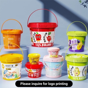 300ml ~ 5L bán buôn <span class=keywords><strong>Mini</strong></span> số lượng lớn bao bì thực phẩm nhựa xô với nắp IML in ấn cho sữa chua Biscuit Cookie đóng gói lưu trữ - Product Image 2