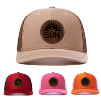 Casquette 5 panneaux color block avec étiquette en cuir Arbre de Vie, style rétro unisexe, casquette de camping, mode streetwear, couvre-chef décontracté