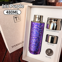 Bouteille d'eau sportive ultralégère à double paroi en titane, personnalisée, nouveau matériau, tasse isotherme pour la randonnée, le camping, le pique-nique
