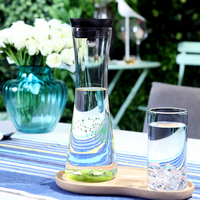 Carafe à eau chaude en verre borosilicate épais transparent, forme mince, personnalisable avec logo