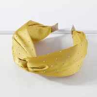 Haut de couleur unie de luxe personnalisé noué nouveau bandeau de mode accessoires de cheveux en tissu de couleur unie bandeau
