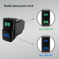 Interrupteur à bouton-poussoir étanche 12V avec symbole double et lumière LED pour barre lumineuse double de tableau de bord, pour véhicules Toyota plus récents, 32mm