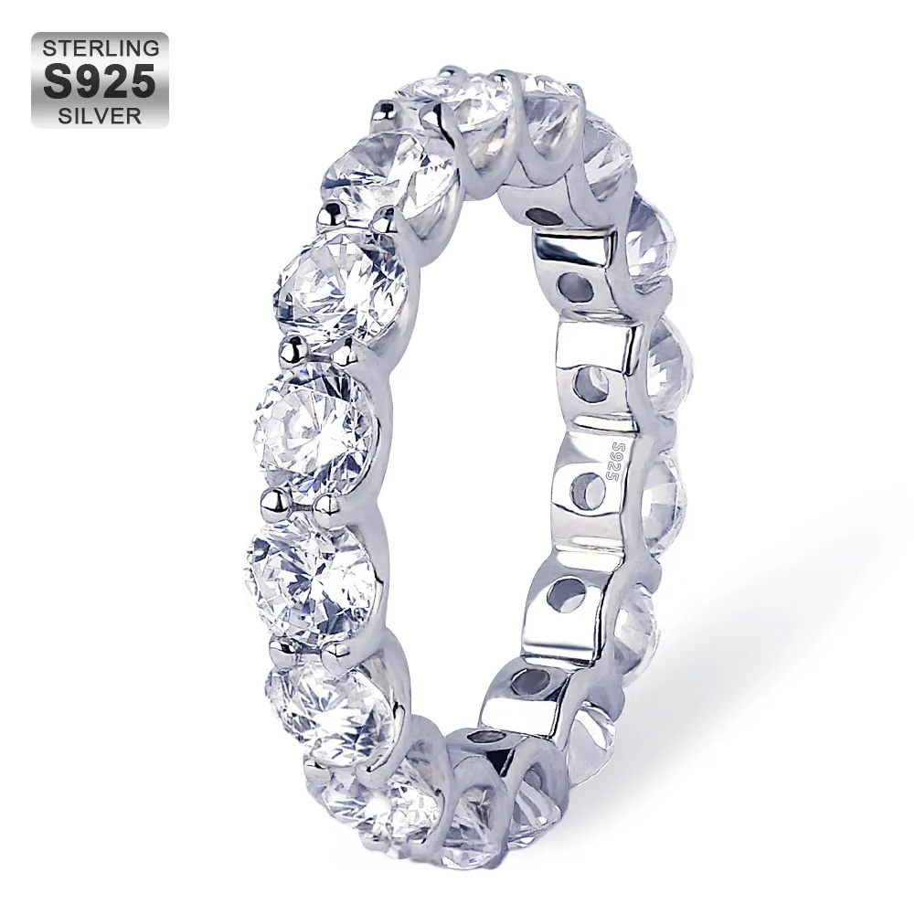 KRKC Fashion Iced Out 925 Sterl Silber ringe Mann Hip Hop Schmuck Benutzer definierte Gravur o Form Gemston Sterling Silber Ring für den Menschen