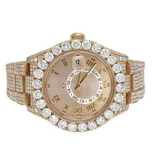 นาฬิกาเพชรหรูหราพร้อมสายแท้และหน้าปัดควอตซ์ความแม่นยำสูงในราคาพรีเมียมจากอินเดีย - Product Image 3