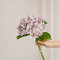 Hydrangea artificielle à toucher réel, tige unique, grande tête, réaliste, pour décoration de mariage et de maison