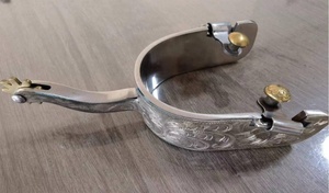 Horshi Nhà Máy Cao Cấp Lớn Hàng Khắc <span class=keywords><strong>Spurs</strong></span> Thép Không Gỉ Cắt <span class=keywords><strong>Spurs</strong></span> Ngựa <span class=keywords><strong>Spurs</strong></span> Núm End Chải Ngựa Đen - Product Image 3