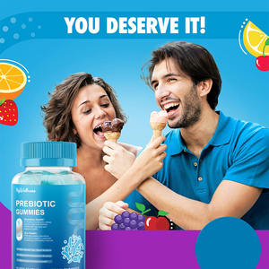 Enzim pencernaan vitamin Gummy wanita prebiotik probiotik Gummies suplemen kesehatan rasa Raspberry biru dukungan kesehatan <span class=keywords><strong>Gut</strong></span> - Product Image 6