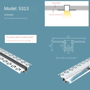 Indoor Business Office LED Linear <b>Light</b> Anodized Aluminum Surface Mounted Ceiling & Side Mounted Embedded Strip <b>Light</b> - Product Image 4
