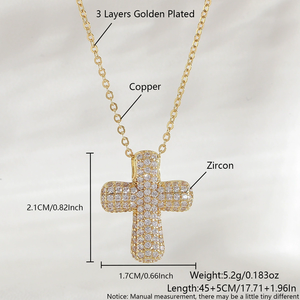 Hip Hop ghiacciato fuori CZ gioielli di lusso scapolare religioso Christianity rame cubico zircone croce Jesus collana pendente da donna - Product Image 4