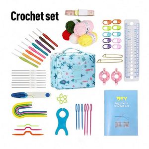 Crochet Hook <b>Set</b> Square Yarn <b>Knitting</b> Tools DIY Weaving Accessories <b>Beginner</b> Training Kit Simple Ergonomic Design Portable - Product Image 6