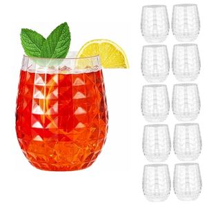 Gobelet jetable en plastique PET de 16 oz avec bord doré, style moderne, qualité alimentaire, pour fêtes, motif ananas - Product Image 1