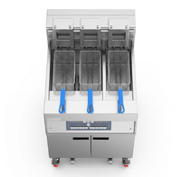 Friteuse électrique commerciale avec filtre à huile, friteuse commerciale à 3 bacs pour la friture de poulet et de saucisses